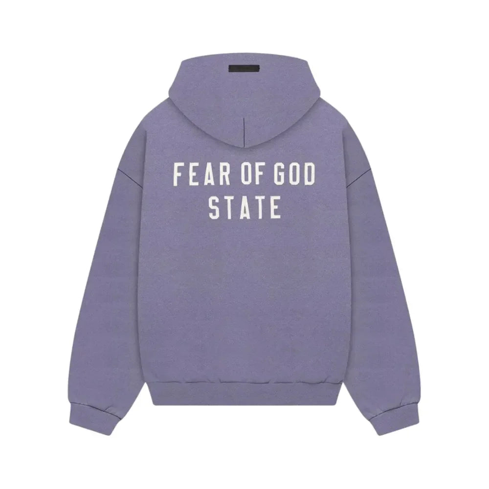 Fear of God Essentials Heavy Fleece Full Zip Hoodie Lavender