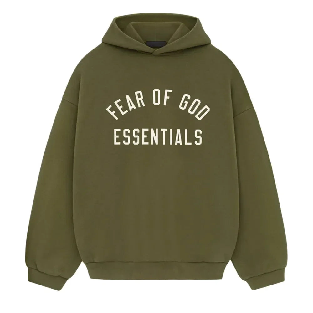 Fear of God Essentials Fleece Hoodie Military