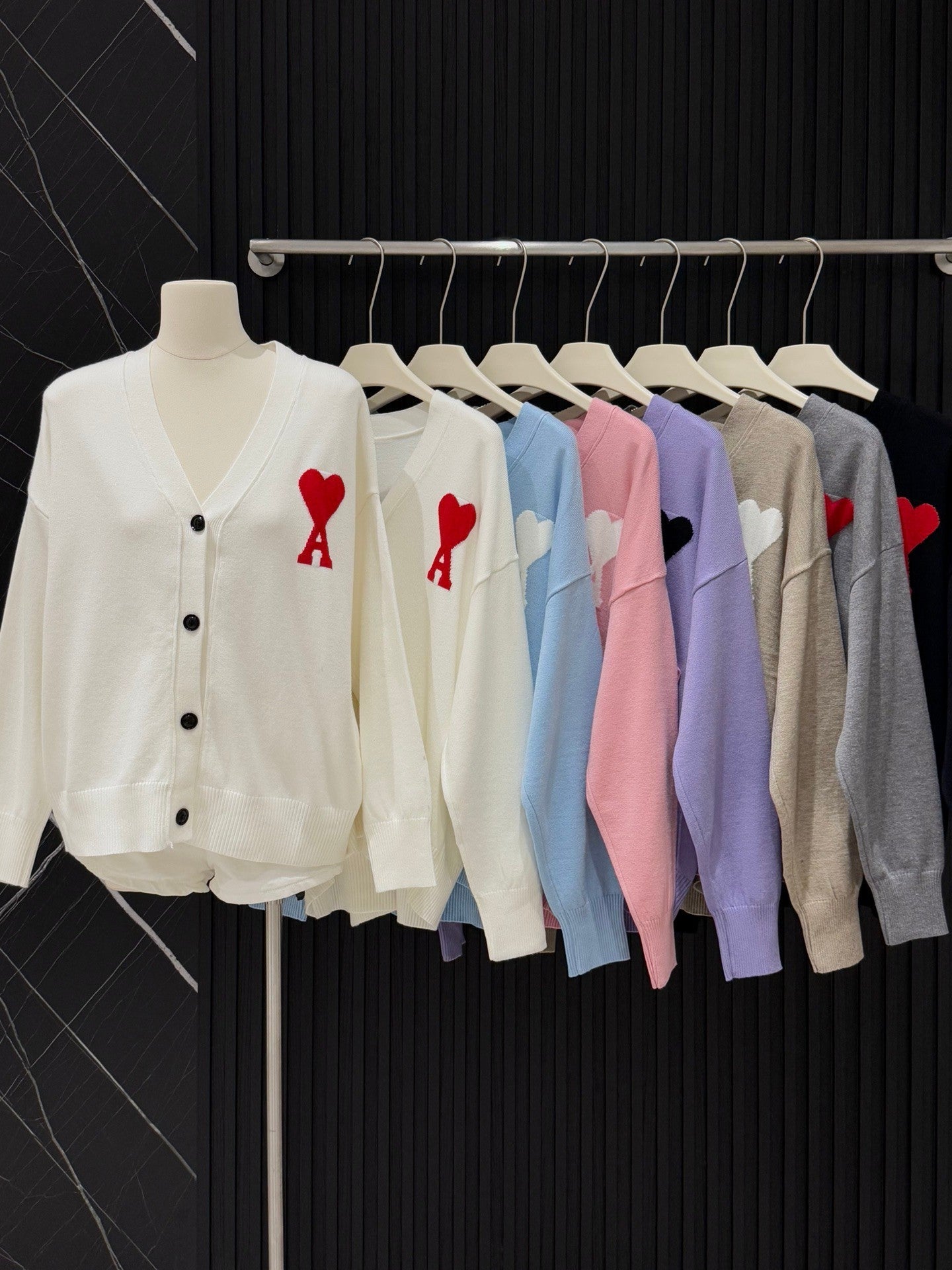 Ami Paris De Coeur Knit Cardigan