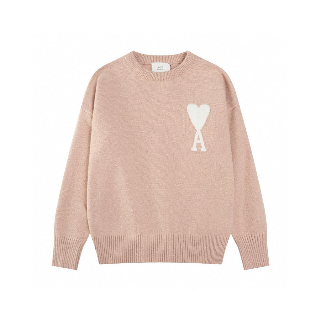 AMI Paris Classic Jacquard Heart Crewneck Sweater – 2025SS