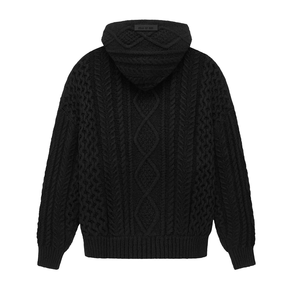 Fear of God Essentials Cable Knit Hoodie Jet Black