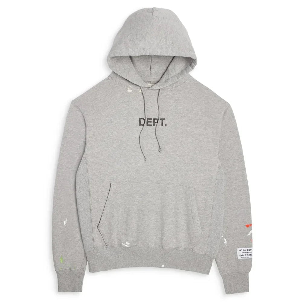 DEPT LOGO PAINTED HOODIE Heather Grey