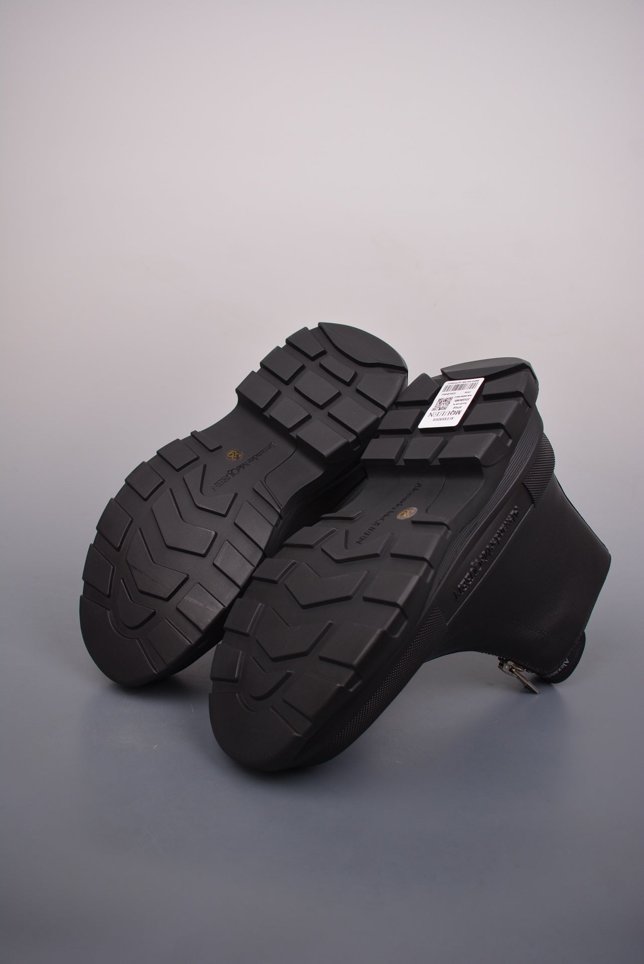 Alexander McQueen Tread Slick Front-Zip Ankle Boots