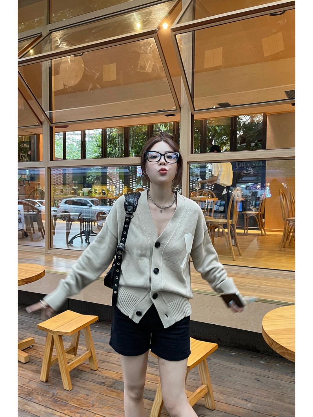 Ami Paris De Coeur Knit Cardigan